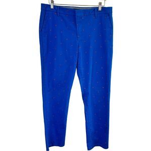 Tommy Hilfiger Blue & Red Nautical Print Stretch Slim Fit Chino Pants Size 12